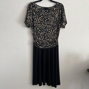 Enfocus Studio Leopard Print Ruched Waist Dress